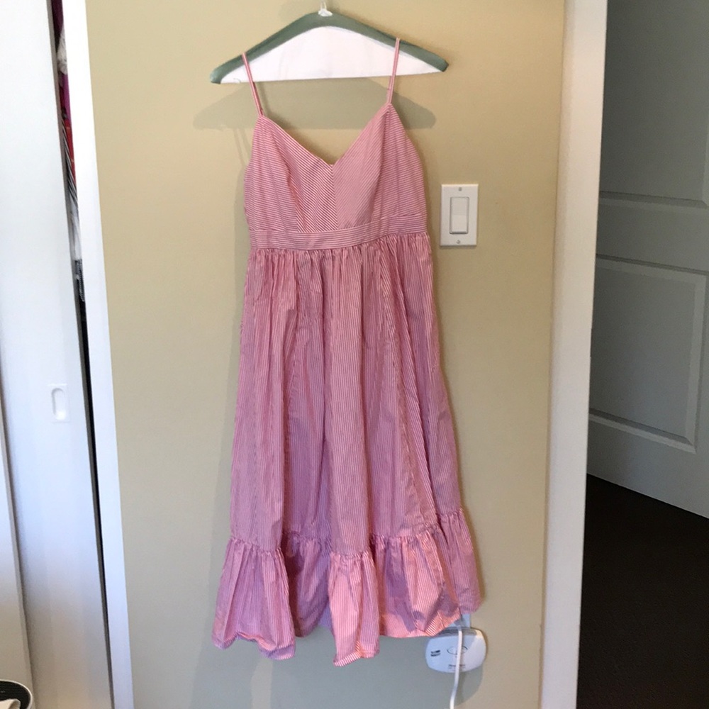 Red pin stripe strappy sun dress